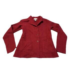Rene Rowan Wool Cardigan Blazer Red